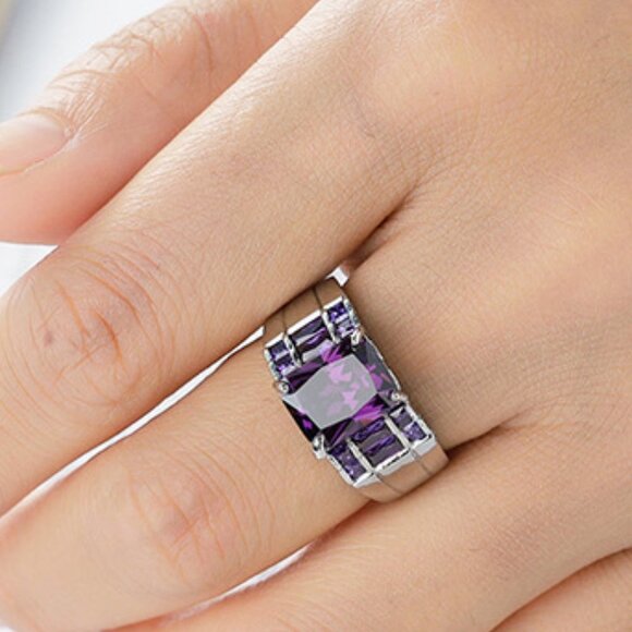 Fashion Purple Zircon Ring - Picture 3 of 3